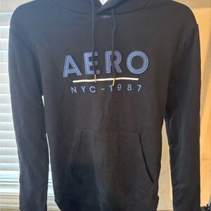 Aeropostale Black Hoodie with Blue Accents